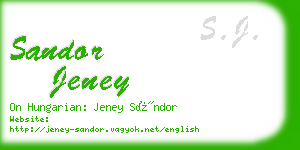 sandor jeney business card